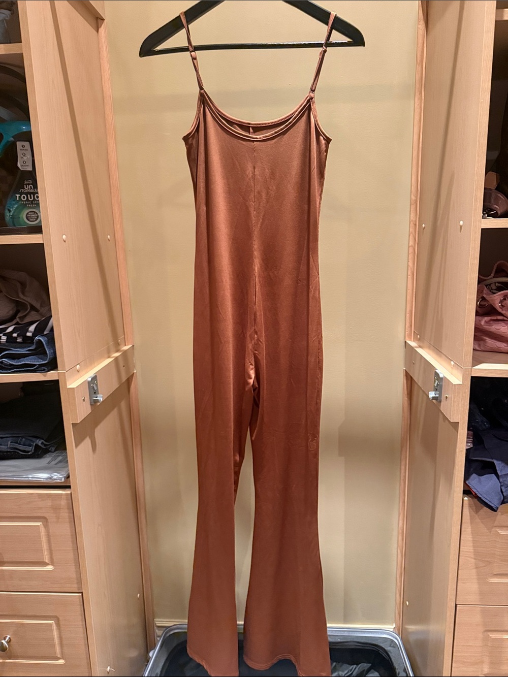 Women's Rust Brown Sleeveless Jumpsuit